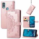 For Kyocera Android One S10 Mandala Flower Embossed Leather Phone Case(Rose Gold) - 1