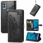 For Kyocera Android One S10 Mandala Flower Embossed Leather Phone Case(Black) - 1