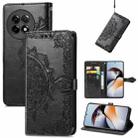 For OnePlus Ace 2 Mandala Flower Embossed Leather Phone Case(Black) - 1