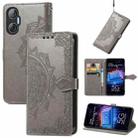 For Tecno Pova Neo 5G Mandala Flower Embossed Leather Phone Case(Gray) - 1