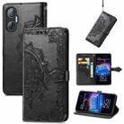 For Tecno Pova Neo 5G Mandala Flower Embossed Leather Phone Case(Black) - 1