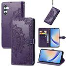For Samsung Galaxy A34 5G Mandala Flower Embossed Leather Phone Case(Purple) - 1