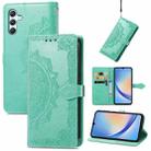 For Samsung Galaxy A34 5G Mandala Flower Embossed Leather Phone Case(Green) - 1