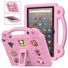 For Amazon Fire HD 10 2021 Handle Kickstand Children EVA Shockproof PC Tablet Case(Pink) - 1