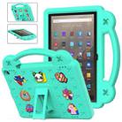 For Amazon Fire HD 10 2021 Handle Kickstand Children EVA Shockproof PC Tablet Case(Mint Green) - 1