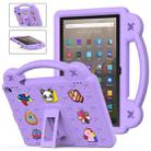 For Amazon Fire HD 10 2021 Handle Kickstand Children EVA Shockproof PC Tablet Case(Light Purple) - 1