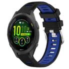 For Garmin Forerunner 265S Music 18mm Sports Two-Color Steel Buckle Silicone Watch Band(Black+Blue) - 1