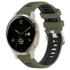 For Garmin Venu 2S 18mm Sports Two-Color Steel Buckle Silicone Watch Band(Army Green+Black) - 1