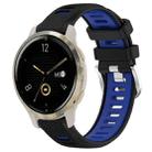 For Garmin Venu 2S 18mm Sports Two-Color Steel Buckle Silicone Watch Band(Black+Blue) - 1