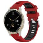 For Garmin Venu 2S 18mm Sports Two-Color Steel Buckle Silicone Watch Band(Red+Black) - 1