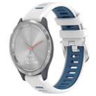 For Garmin Vivomove 3S 18mm Sports Two-Color Steel Buckle Silicone Watch Band(White+Blue) - 1