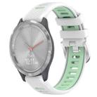 For Garmin Vivomove 3S 18mm Sports Two-Color Steel Buckle Silicone Watch Band(White+Teal) - 1