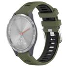 For Garmin Vivomove 3S 18mm Sports Two-Color Steel Buckle Silicone Watch Band(Army Green+Black) - 1