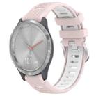 For Garmin Vivomove 3S 18mm Sports Two-Color Steel Buckle Silicone Watch Band(Pink+White) - 1