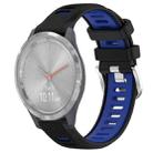 For Garmin Vivomove 3S 18mm Sports Two-Color Steel Buckle Silicone Watch Band(Black+Blue) - 1