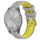 For Garmin Vivomove 3S 18mm Sports Two-Color Steel Buckle Silicone Watch Band(Grey+Yellow) - 1