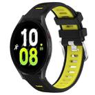 For Samsung Galaxy Watch5 44mm 20mm Sports Two-Color Steel Buckle Silicone Watch Band(Black+Lime Green) - 1