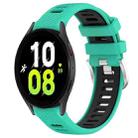 For Samsung Galaxy Watch5 44mm 20mm Sports Two-Color Steel Buckle Silicone Watch Band(Lake Blue+Black) - 1