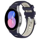 For Samsung Galaxy Watch5 40mm 20mm Sports Two-Color Steel Buckle Silicone Watch Band(Midnight Blue+Starlight) - 1