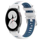 For Samsung Galaxy Watch4 40mm 20mm Sports Two-Color Steel Buckle Silicone Watch Band(White+Blue) - 1