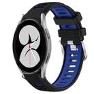 For Samsung Galaxy Watch4 40mm 20mm Sports Two-Color Steel Buckle Silicone Watch Band(Black+Blue) - 1