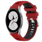 For Samsung Galaxy Watch4 40mm 20mm Sports Two-Color Steel Buckle Silicone Watch Band(Red+Black) - 1