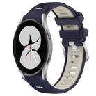 For Samsung Galaxy Watch4 40mm 20mm Sports Two-Color Steel Buckle Silicone Watch Band(Midnight Blue+Starlight) - 1