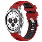 For Samsung  Galaxy Watch4 Classic 42mm 20mm Sports Two-Color Steel Buckle Silicone Watch Band(Red+Black) - 1