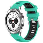 For Samsung  Galaxy Watch4 Classic 42mm 20mm Sports Two-Color Steel Buckle Silicone Watch Band(Lake Blue+Black) - 1