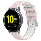For Samsung Galaxy Watch Active2 40mm 20mm Sports Two-Color Steel Buckle Silicone Watch Band(Pink+White) - 1