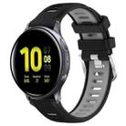 For Samsung Galaxy Watch Active2 40mm 20mm Sports Two-Color Steel Buckle Silicone Watch Band(Black+Grey) - 1