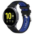 For Samsung Galaxy Watch Active2 40mm 20mm Sports Two-Color Steel Buckle Silicone Watch Band(Black+Blue) - 1