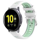 For Samsung Galaxy Watch Active2 44mm 20mm Sports Two-Color Steel Buckle Silicone Watch Band(White+Teal) - 1