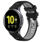 For Samsung Galaxy Watch Active2 44mm 20mm Sports Two-Color Steel Buckle Silicone Watch Band(Black+Grey) - 1