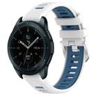 For Samsung Galaxy Watch 42mm 20mm Sports Two-Color Steel Buckle Silicone Watch Band(White+Blue) - 6
