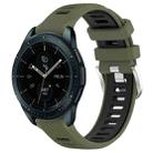 For Samsung Galaxy Watch 42mm 20mm Sports Two-Color Steel Buckle Silicone Watch Band(Army Green+Black) - 1