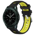 For Samsung Galaxy Watch 42mm 20mm Sports Two-Color Steel Buckle Silicone Watch Band(Black+Lime Green) - 1