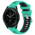 For Samsung Galaxy Watch 42mm 20mm Sports Two-Color Steel Buckle Silicone Watch Band(Lake Blue+Black) - 1