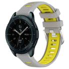 For Samsung Galaxy Watch 42mm 20mm Sports Two-Color Steel Buckle Silicone Watch Band(Grey+Yellow) - 1