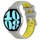 For Samsung Galaxy Watch 6 44mm 20mm Sports Two-Color Steel Buckle Silicone Watch Band(Grey+Yellow) - 1