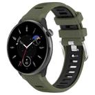 For Samsung Galaxy Watch 6 Classic 43mm 20mm Sports Two-Color Steel Buckle Silicone Watch Band(Army Green+Black) - 1