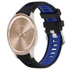 For Garmin move Trend 20mm Sports Two-Color Steel Buckle Silicone Watch Band(Black+Blue) - 1