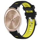 For Garmin move Trend 20mm Sports Two-Color Steel Buckle Silicone Watch Band(Black+Lime Green) - 1