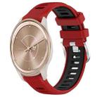 For Garmin move Trend 20mm Sports Two-Color Steel Buckle Silicone Watch Band(Red+Black) - 1