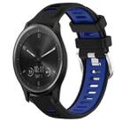 For Garmin Vivomove Sport 20mm Sports Two-Color Steel Buckle Silicone Watch Band(Black+Blue) - 1