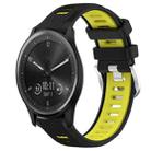 For Garmin Vivomove Sport 20mm Sports Two-Color Steel Buckle Silicone Watch Band(Black+Lime Green) - 1