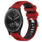 For Garmin Vivomove Sport 20mm Sports Two-Color Steel Buckle Silicone Watch Band(Red+Black) - 1