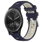 For Garmin Vivomove Sport 20mm Sports Two-Color Steel Buckle Silicone Watch Band(Midnight Blue+Starlight) - 1