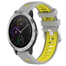 For Garmin Vivoactive3 20mm Sports Two-Color Steel Buckle Silicone Watch Band(Grey+Yellow) - 1