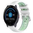 For Garmin Vivoactive3 Music 20mm Sports Two-Color Steel Buckle Silicone Watch Band(White+Teal) - 1